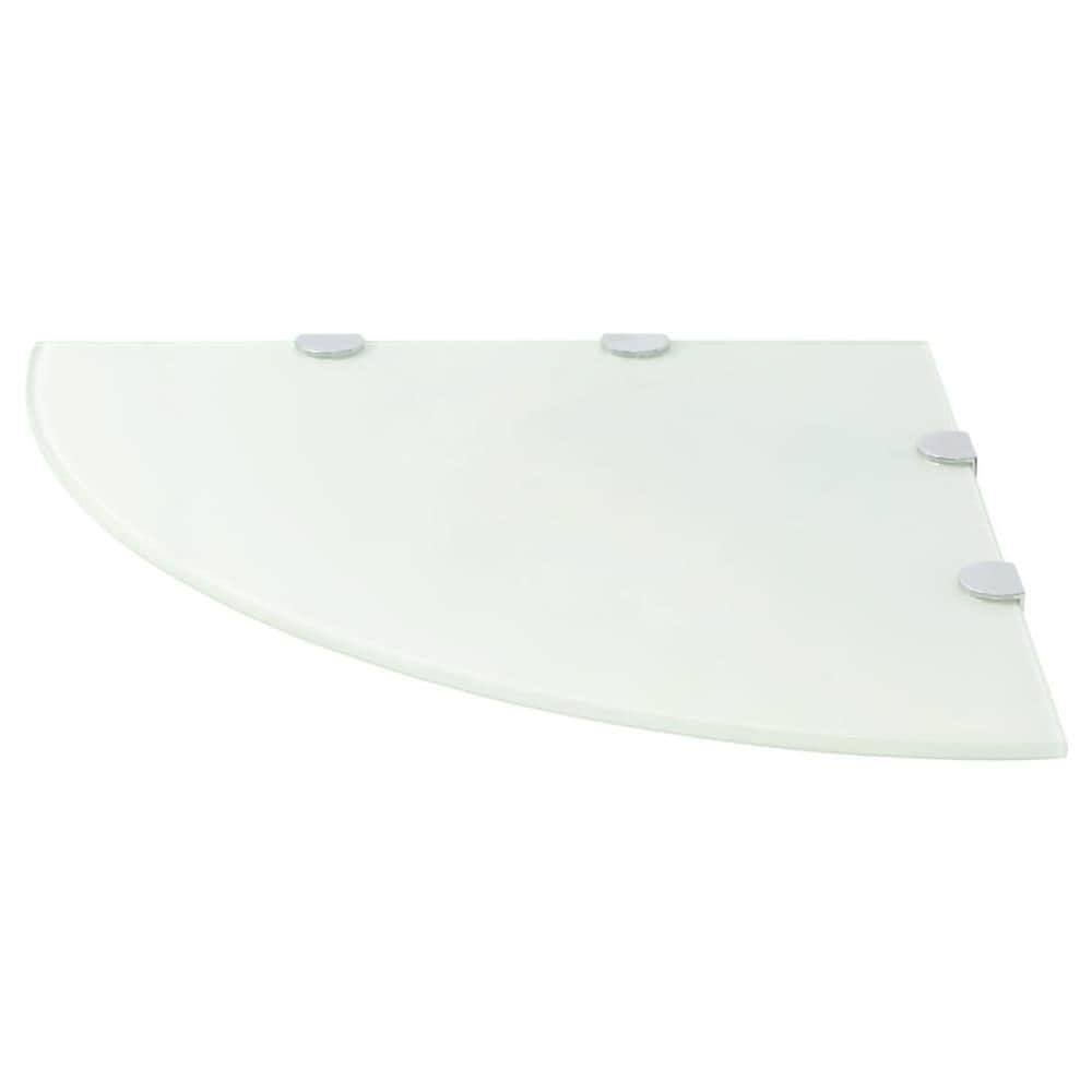 Scaffale Angolare Con Supporti Cromati Vetro Bianco 45x45 Cm - Foto 2