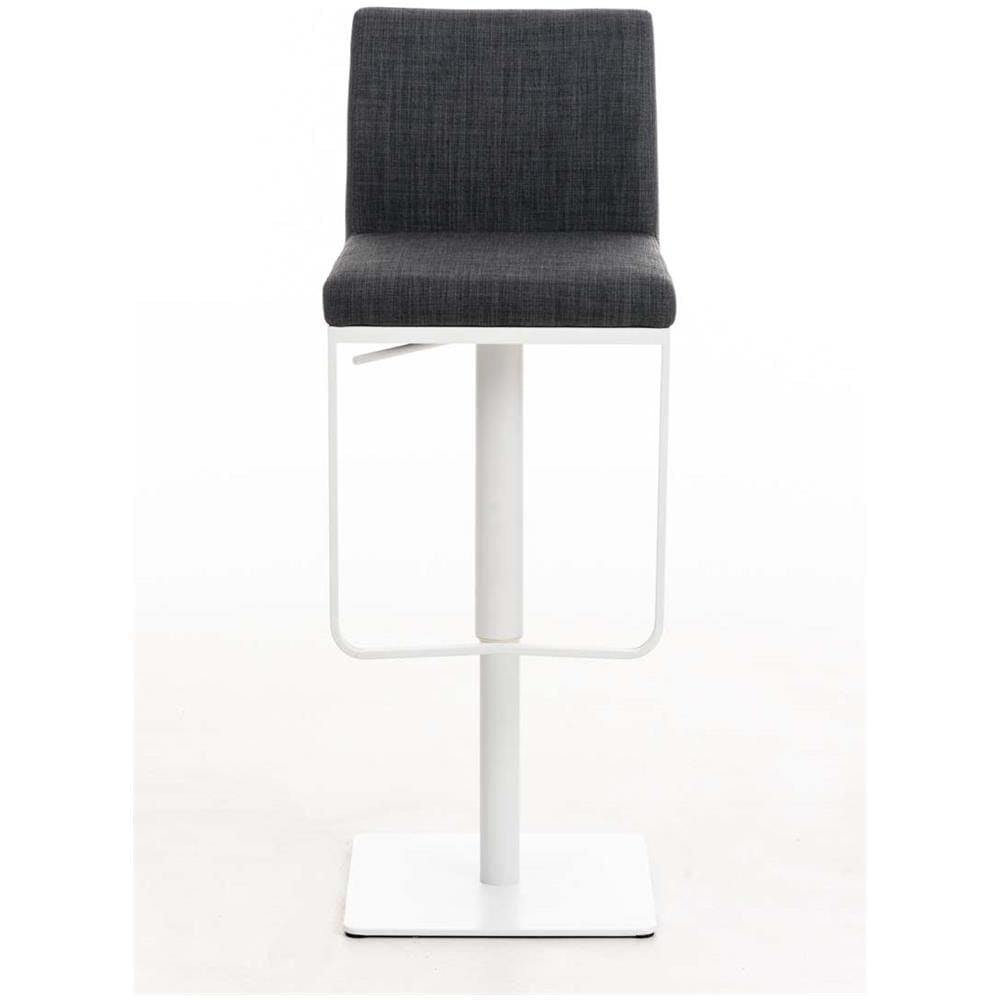 Sgabello Bar Panama in Tessuto I Sgabello Alto Girevole E Regolabile 58-82 CM Grigio Scuro Base Metallo Opaco Bianco - Foto 2