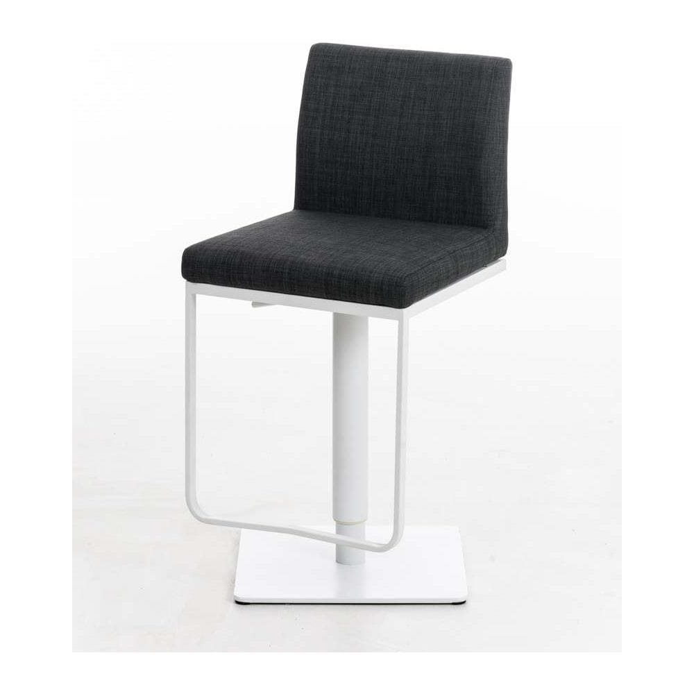 Sgabello Bar Panama in Tessuto I Sgabello Alto Girevole E Regolabile 58-82 CM Grigio Scuro Base Metallo Opaco Bianco - Foto 5