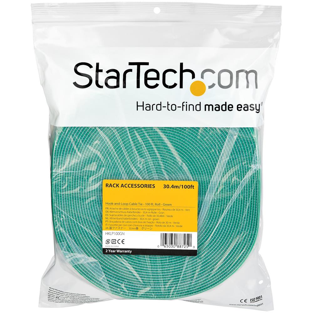 Rotolo di nastro a strappo da 30,5 m - Fascette riutilizzabili da tagliare su misura - Feltro adesivo autobloccante - Fascette serracavo con fissaggio a strappo per cavi industriali - Verde - Foto 4