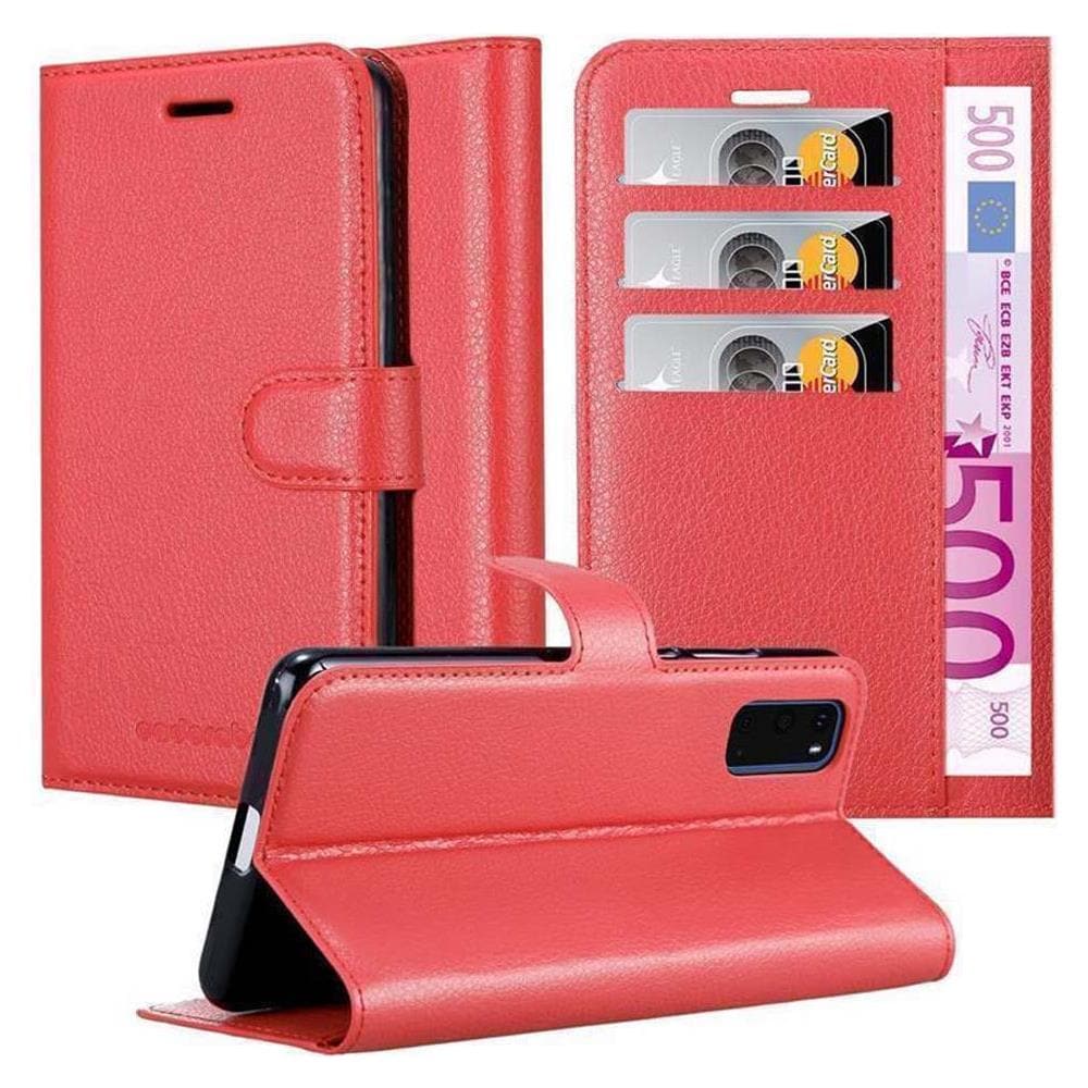 Custodia Compatibile Con Samsung Galaxy S20 In Rosso Carminio - Coperchio Protettiva Con Chiusura Magnetica, Funzione Stand E Tasca Per Le Carte - Foto 1