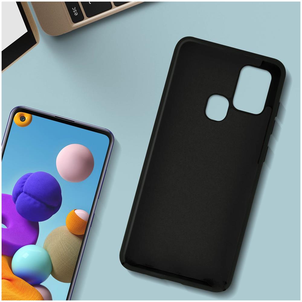 Cover Silicone Samsung Galaxy A21s Semi-rigida Opaca Soft Touch Nero - Foto 2