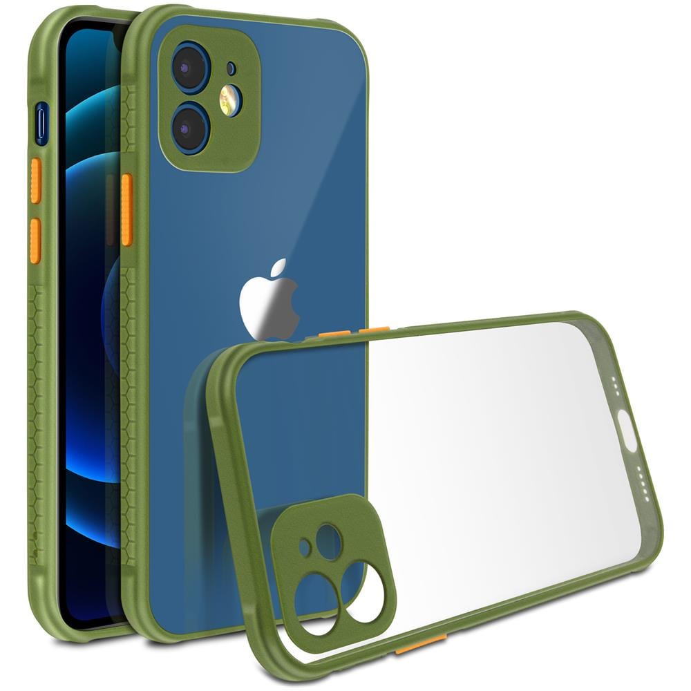 Cover Iphone 12 / 12 Pro Contorni Bumper Antiscivolo Fotocamera Rialzati Verde - Foto 5