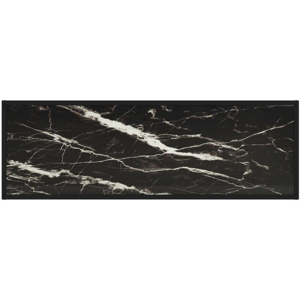 Mobile TV Nero con Vetro Nero Marmo 120x40x40 cm - Foto 6
