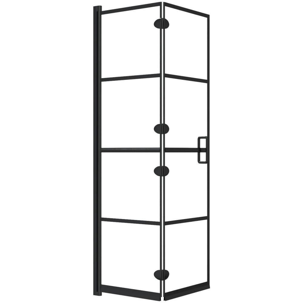 Pannello Doccia Pieghevole In Esg 80x140 Cm Nero - Foto 2