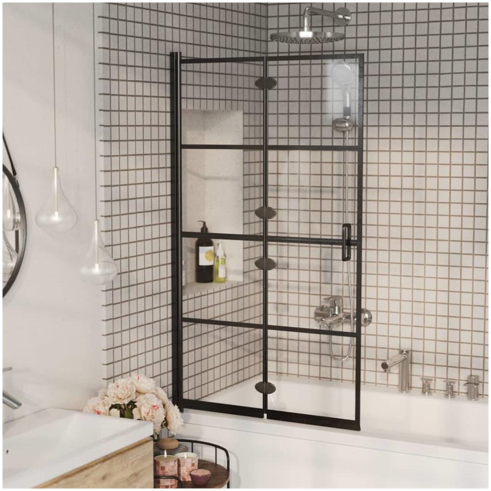 Pannello Doccia Pieghevole In Esg 80x140 Cm Nero - Foto 3