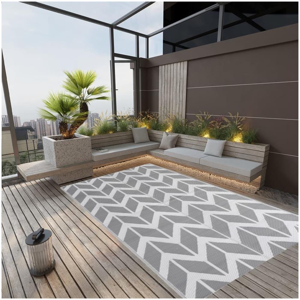 Tappeto Da Esterno Grigio 190x290 Cm In Pp - Foto 1