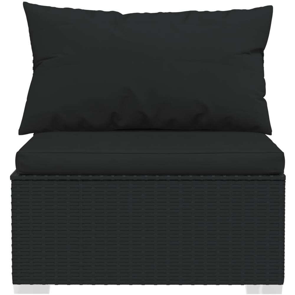 Set Divani Da Giardino 6 Pz Con Cuscini In Polyrattan Nero - Foto 8