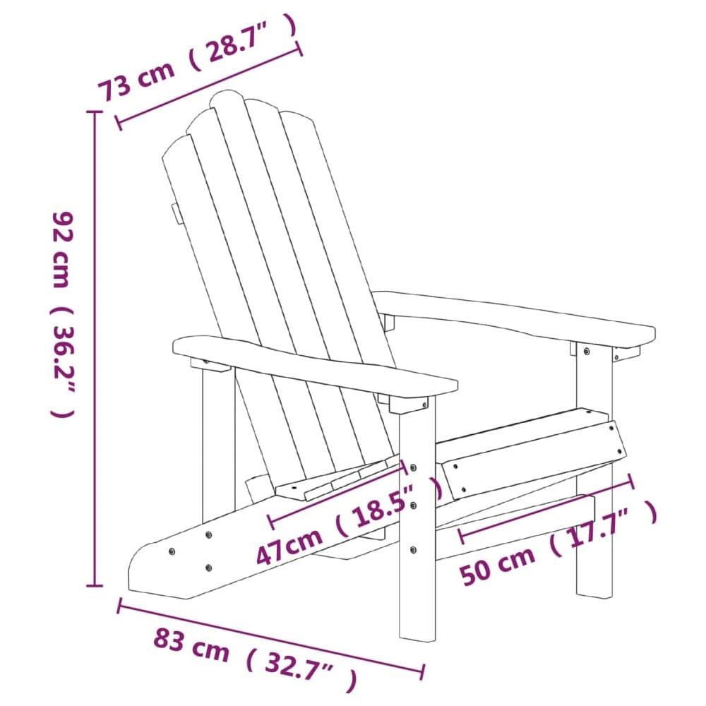 Sedie Da Giardino Con Tavolo Adirondack In Hdpe Marrone - Foto 6