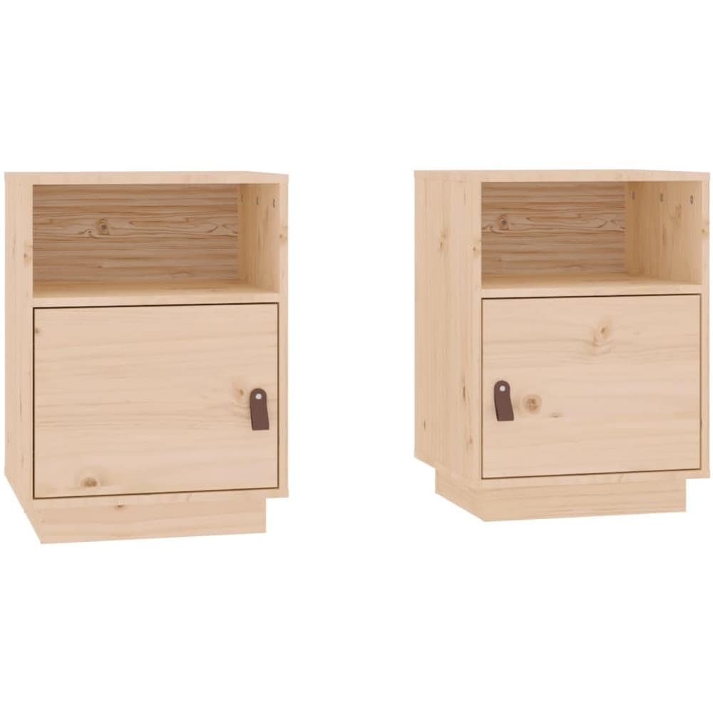 Comodini 2 Pz 40x34x55 Cm In Legno Massello Di Pino - Foto 2