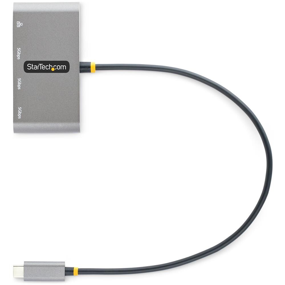 Hub USB-C con Ethernet a 3 porte - Adattatore USB Type-C con 3x USB-A e 1X Ethernet Gigabit - Splitter USB C Alimentato da Bus- USB 3.0 5Gbps - Hub Portatile USB-C /USB-A - Cavo Integrato da 30cm - GbE - Foto 5
