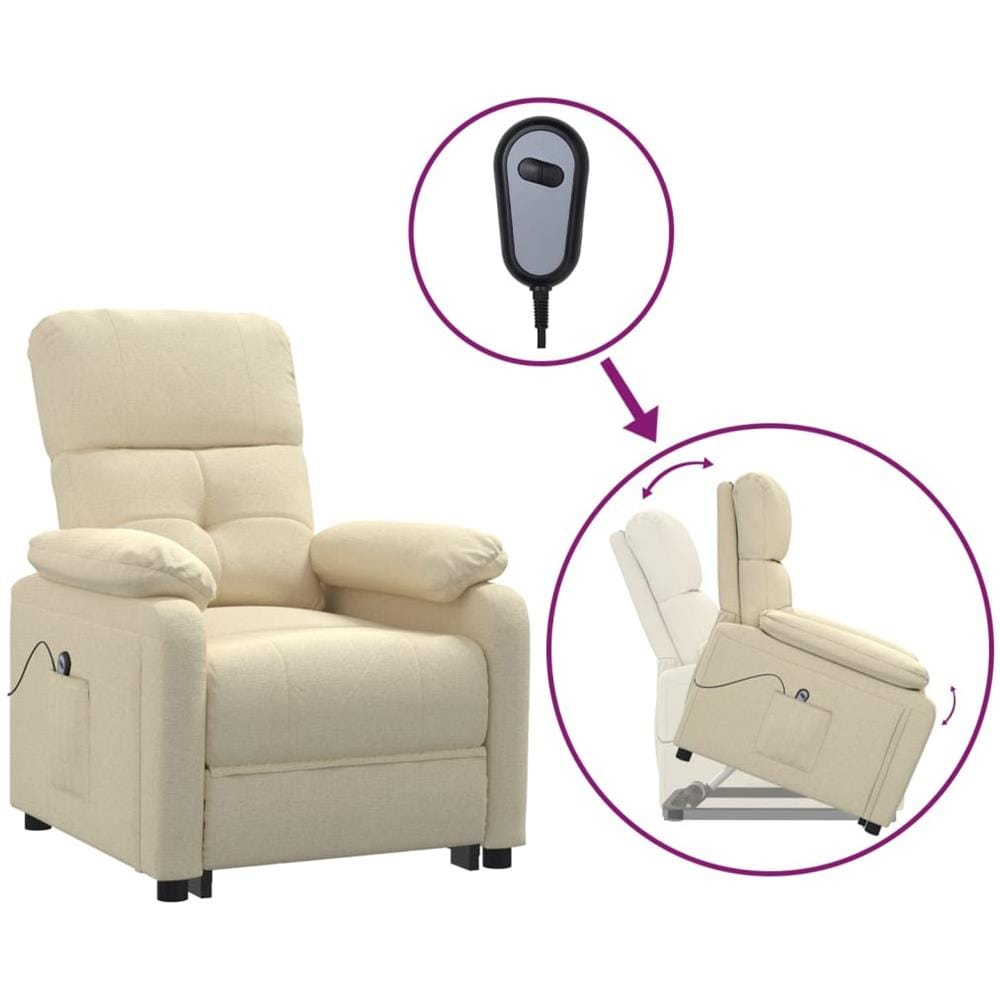 Poltrona Alzapersona Crema In Tessuto - Foto 2