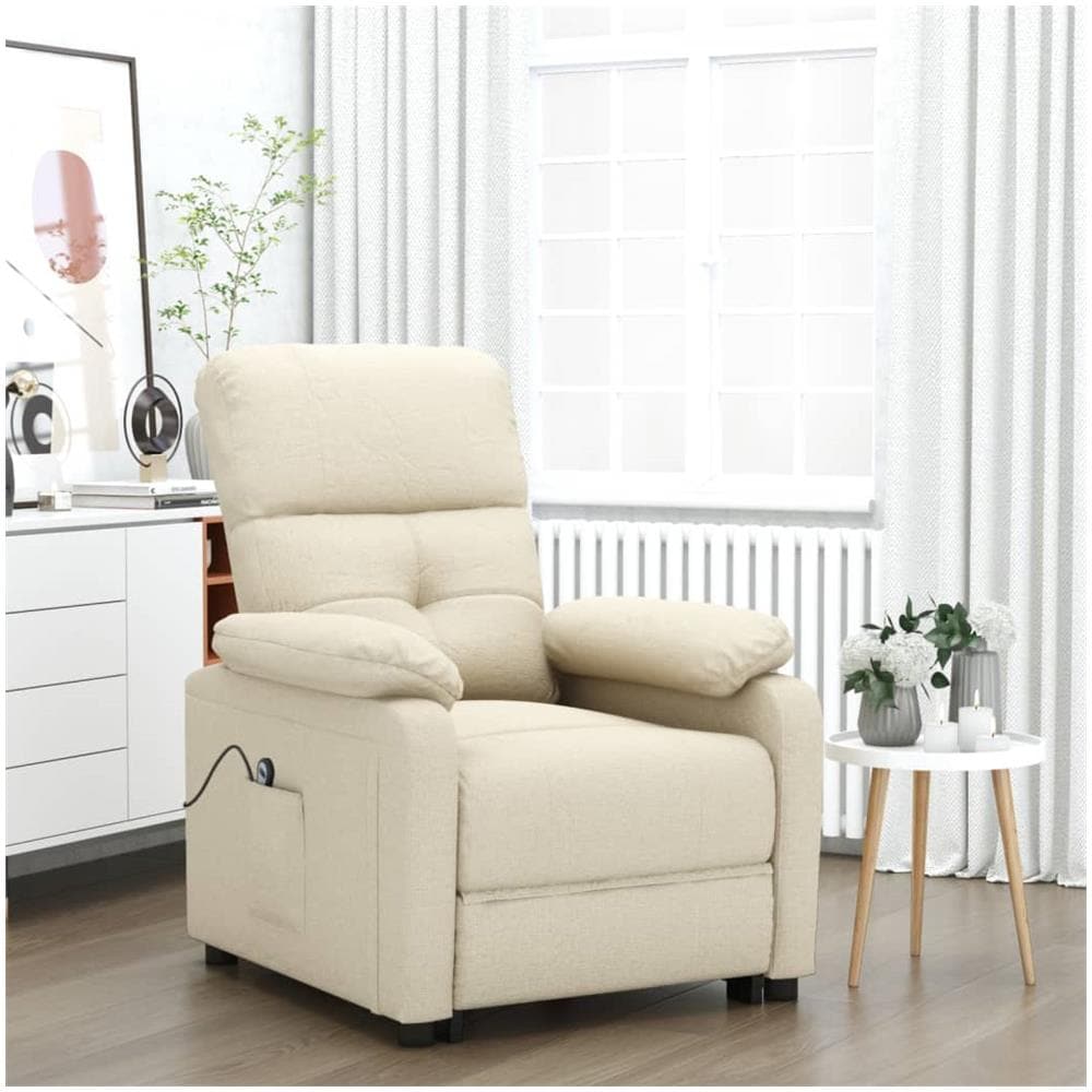 Poltrona Alzapersona Crema In Tessuto - Foto 1