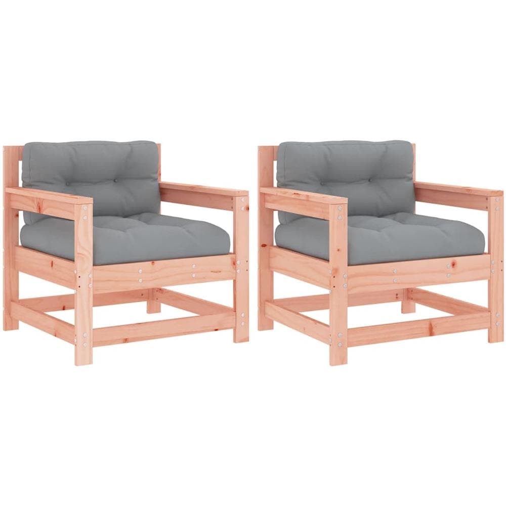 Sedie Da Giardino Con Cuscini 2 Pz In Legno Massello Di Douglas - Foto 1