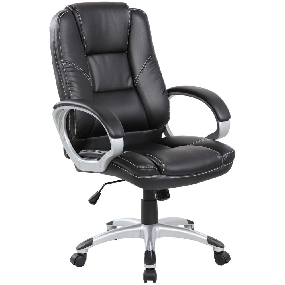 Sedia Da Ufficio Tamworth, Poltrona Direzionale Con Braccioli, Sedia Ergonomica Da Ufficio, 69x63h105/116 Cm, Nero - Foto 1