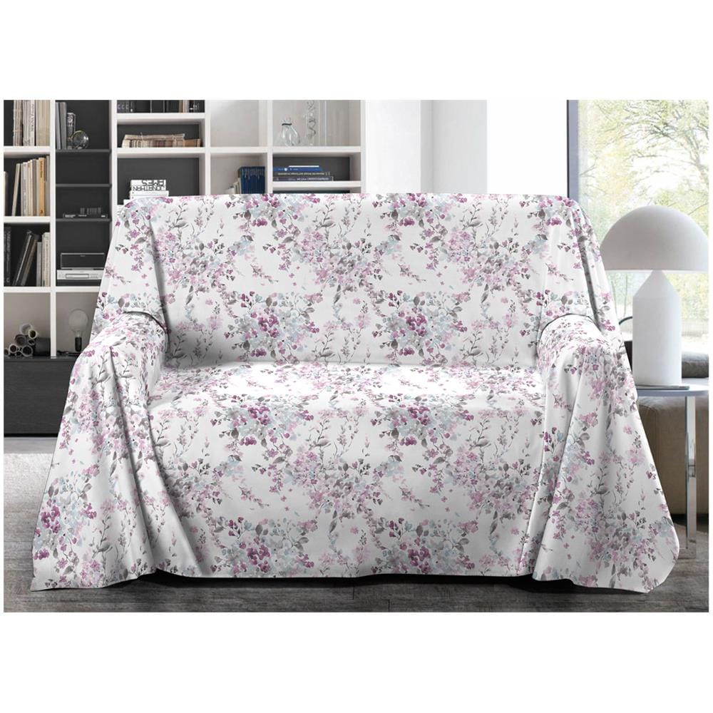 Telo Arredo Granfoulard Copritutto Salvadivano 100% Cotone Disegno Acquarello Singolo Acquarello - Foto 1