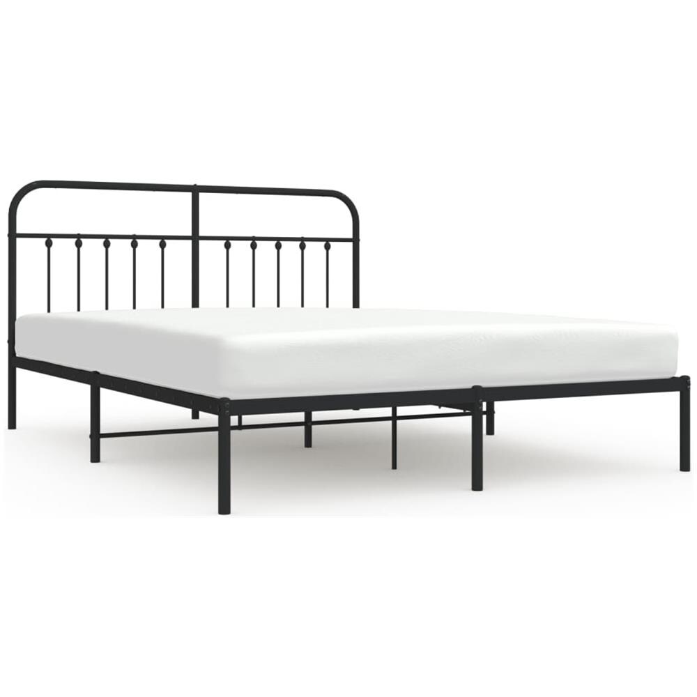 Giroletto Con Testiera In Metallo Nero 183x213 Cm - Foto 2