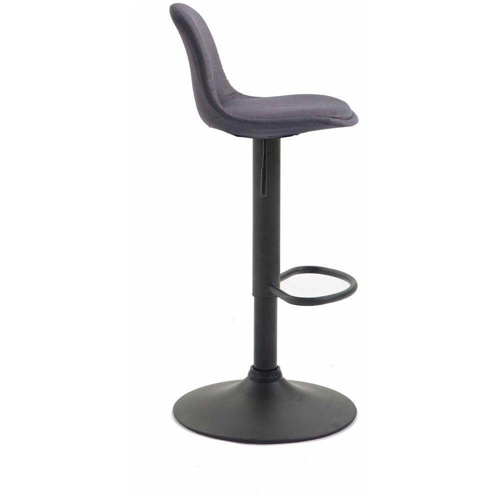 Sgabello Design Kiel in Polipropilene e Tessuto - Sgabello da Cucina Girevole e con Regolabile - Sgabello Bar Imbottito con Poggiapiedi Grigio Scuro Nero - Foto 3