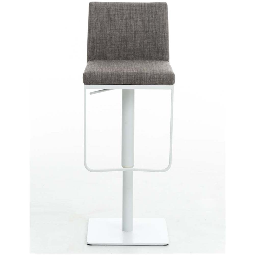 Sgabello Bar Panama in Tessuto I Sgabello Alto Girevole E Regolabile 58-82 CM Grigio Base Metallo Opaco Bianco - Foto 2