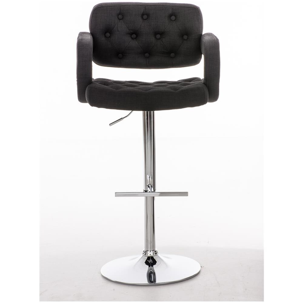 Sgabello Design Dublin In Tessuto - Sgabello Bar Girevole E Regolabile In Altezza 65-85 CM - Sgabello Alto Con Schienale E Braccioli Nero - Foto 2