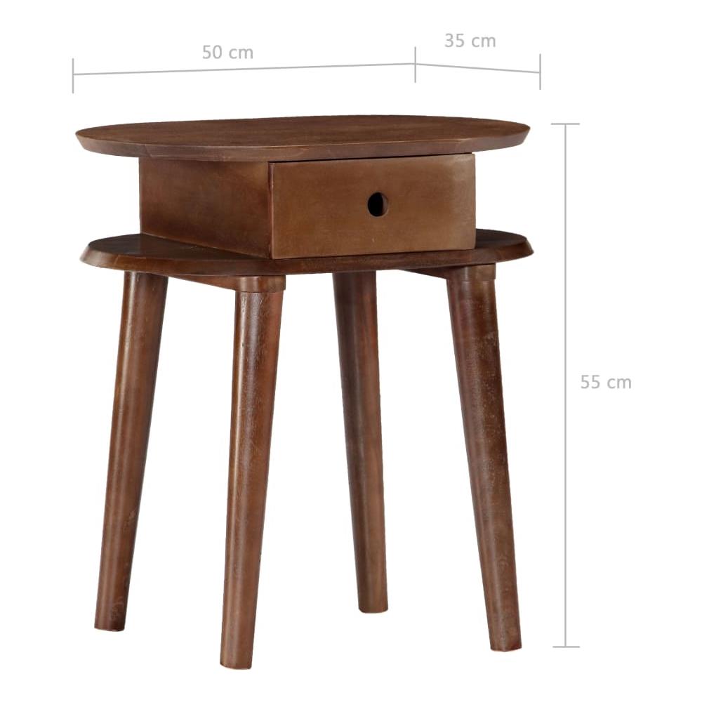 Comodino 50x35x55 Cm In Legno Massello Di Acacia - Foto 7