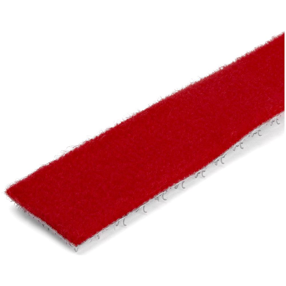 Rotolo di nastro a strappo da 30,5 m - Fascette riutilizzabili da tagliare su misura - Feltro adesivo autobloccante - Fascette serracavo con fissaggio a strappo per cavi industriali - Rosso - Foto 2