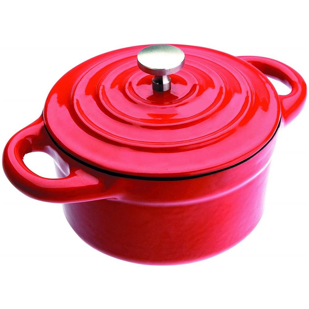 725910r - Mini Cocotte Rotonda, In Ghisa Smaltata, 10 Cm, Colore: Rosso - Foto 1