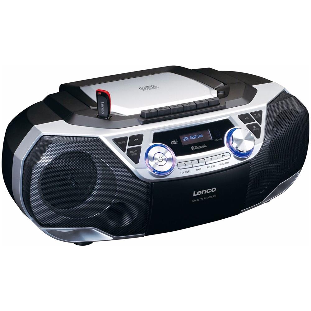 Radio Registratore XXL Boombox SCD-720SI DAB+ / FM con Lettore CD Bluetooth / Ingresso AUX - Nero / Argento - Foto 2