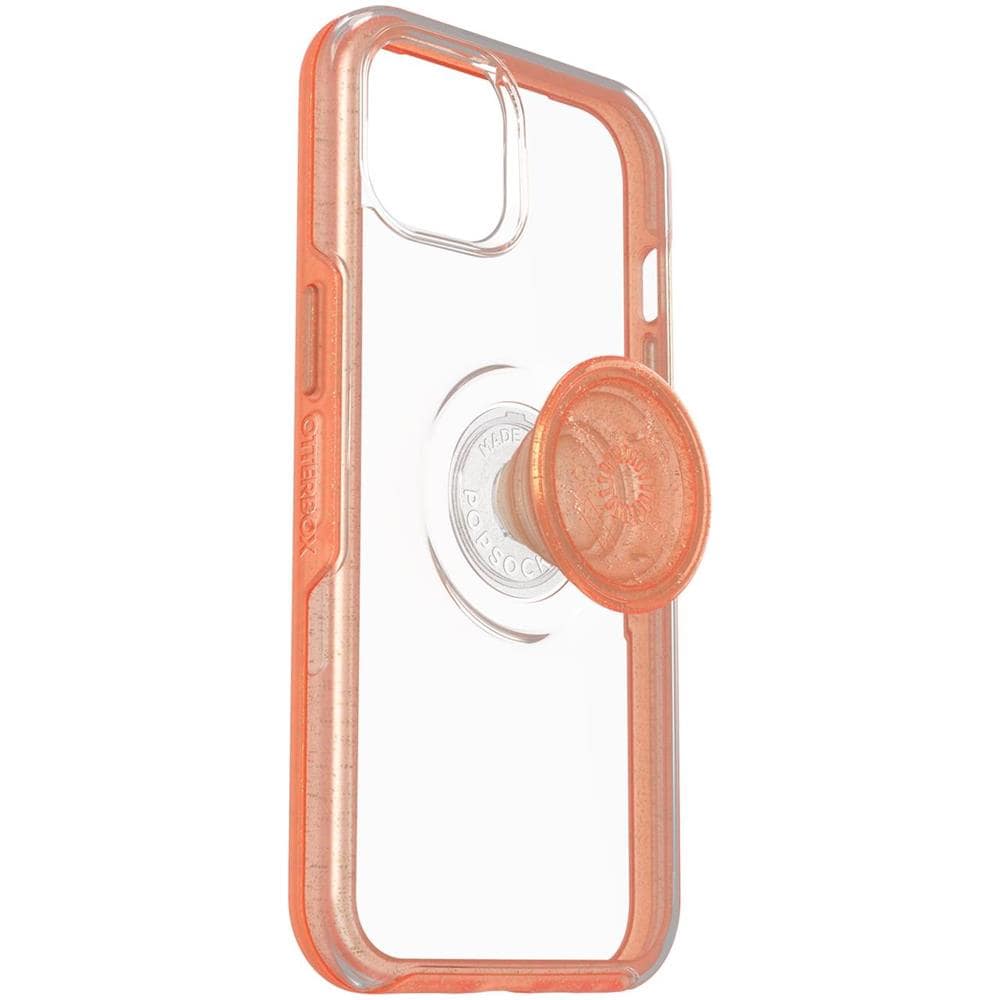 Custodia protettiva per iphone13 resistente a cadute, PopGrip PopSockets, testata 3x vs le norme anti caduta, Colore Trasparente /Coral - Foto 1