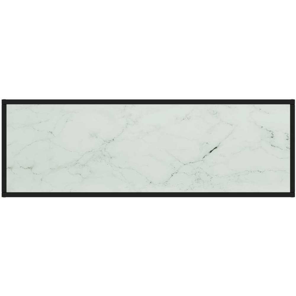 Mobile TV Nero con Vetro Bianco Marmo 120x40x40 cm - Foto 2