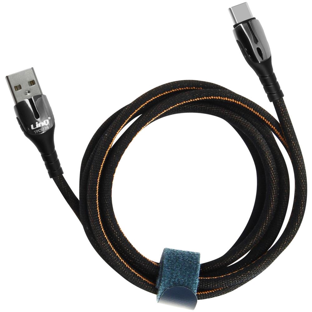 Link LKGZ27 Cavo USB-C A USB-A 1 Metro – Intrecciato, Ricarica Rapida 2A, Colori Vermiglio/Oro/Blu – Standard USB 3.1 5Gbps - 2