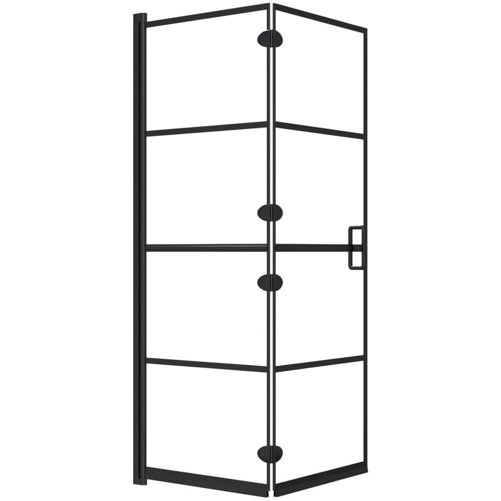 Pannello Doccia Pieghevole In Esg 100x140 Cm Nero - Foto 2