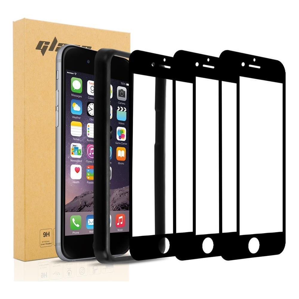 Cadorabo 3x Vetro Temperato A Schermo Intero Compatibile Con Apple Iphone 7 / 8 Plus In Trasparente Con Nero - 3x Vetro Temperato (tempered) Di Protezione Del Display Con Aiuto Per L'installazione - Foto 1