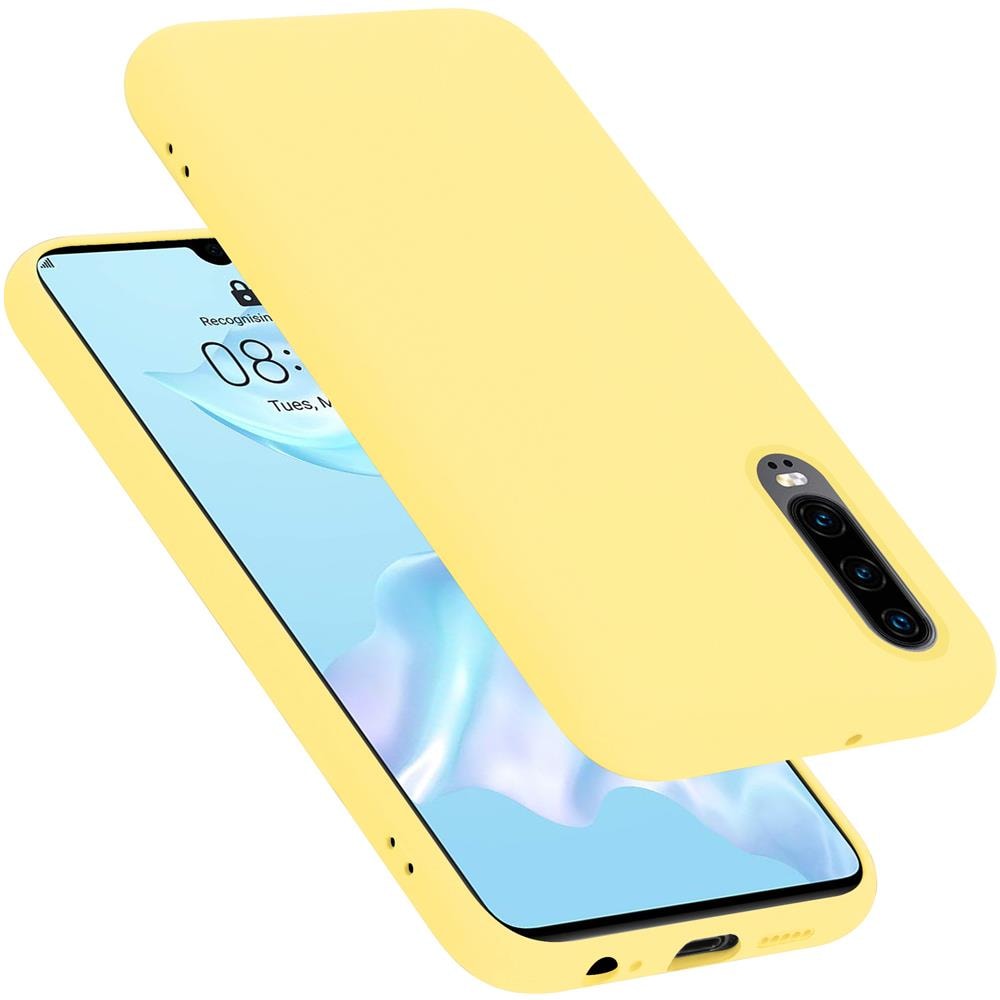 Custodia Compatibile Con Huawei P30 In Liquid Giallo - Coperchio Protettivo In Silicone Tpu Flessibile - Foto 1