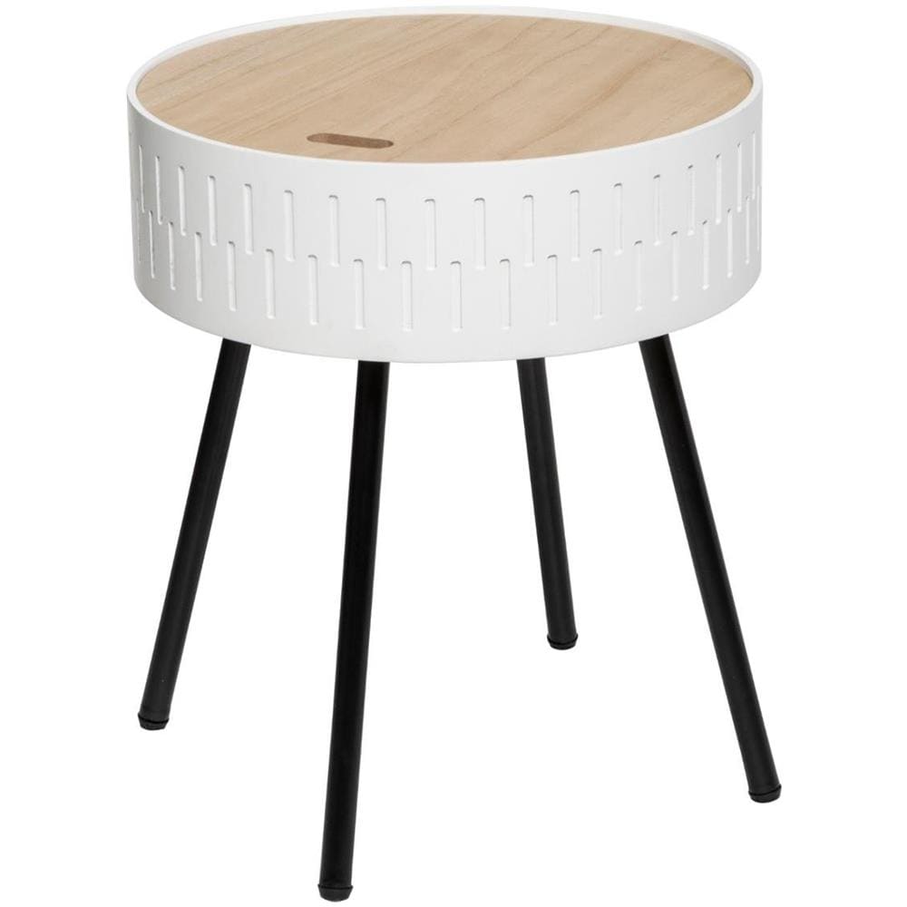 Tavolino Rotondo Con Clipboard Shiro, Bianco - Foto 1