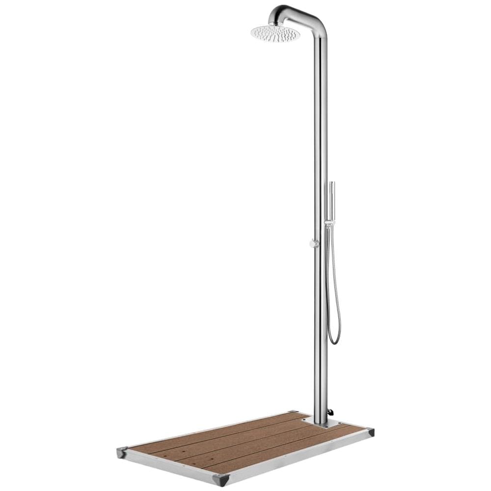 Doccia Da Giardino Con Base Marrone 230 Cm In Acciaio Inox - Foto 1