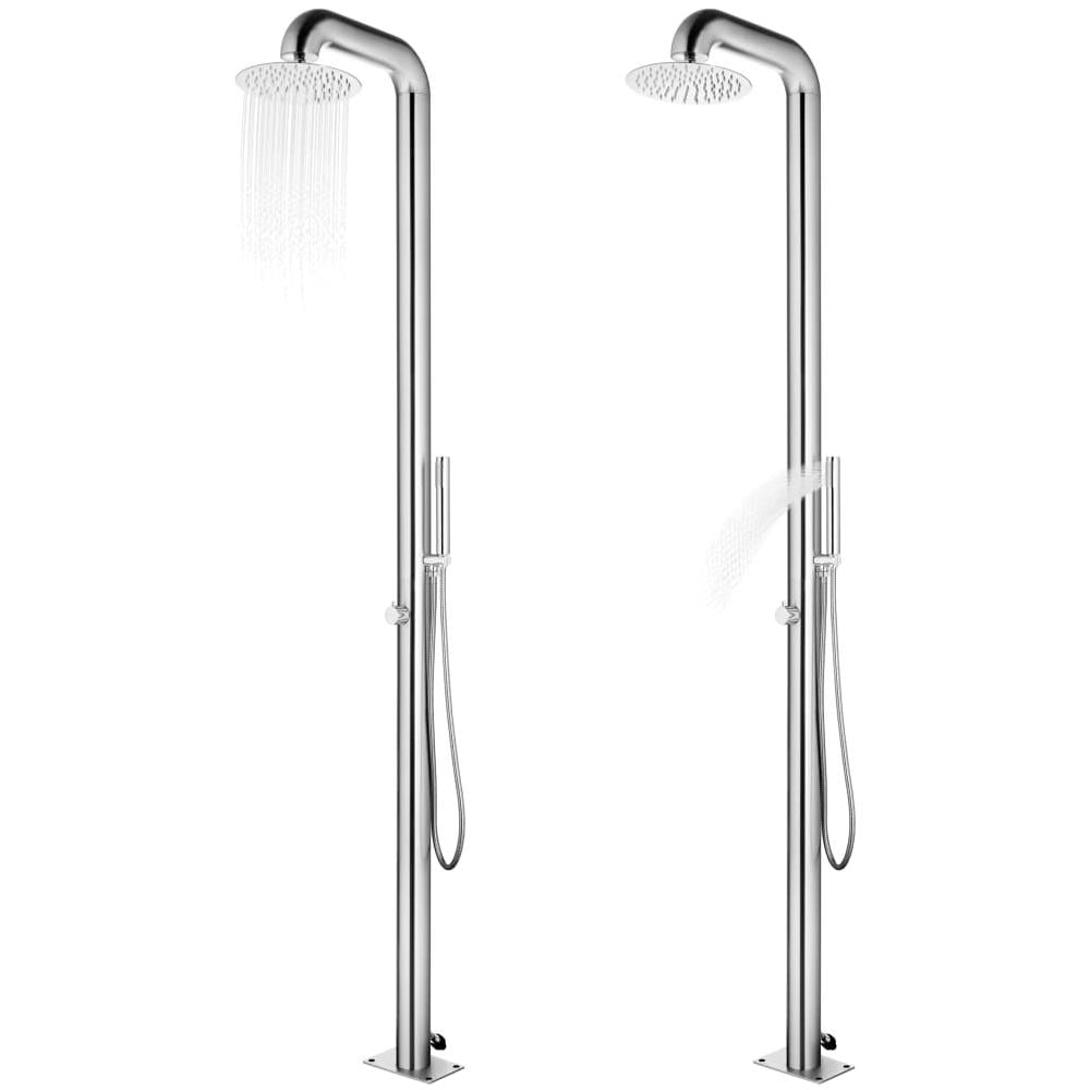 Doccia Da Giardino Con Base Marrone 230 Cm In Acciaio Inox - Foto 2