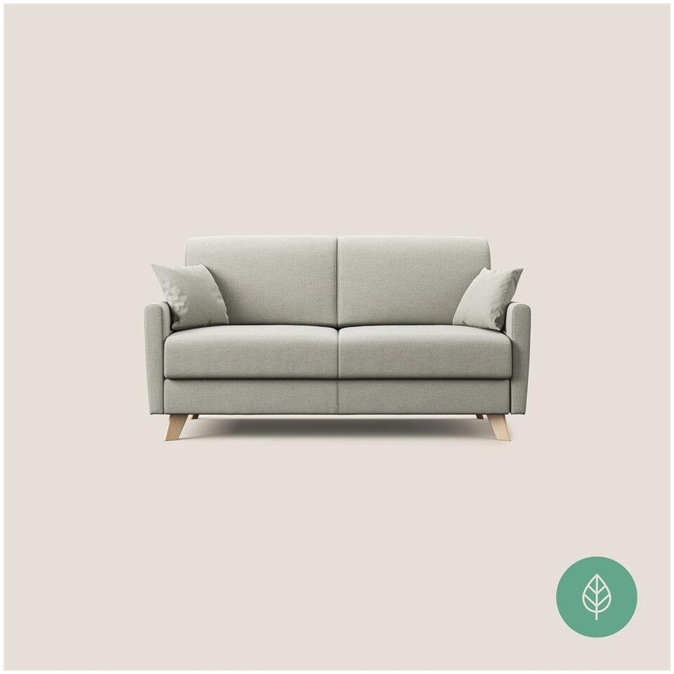 Divano Letto 3 Posti Matrimoniale SEADA Siviglia - Beige, Tessuto Idrorepellente Antimacchia, Made In Italy