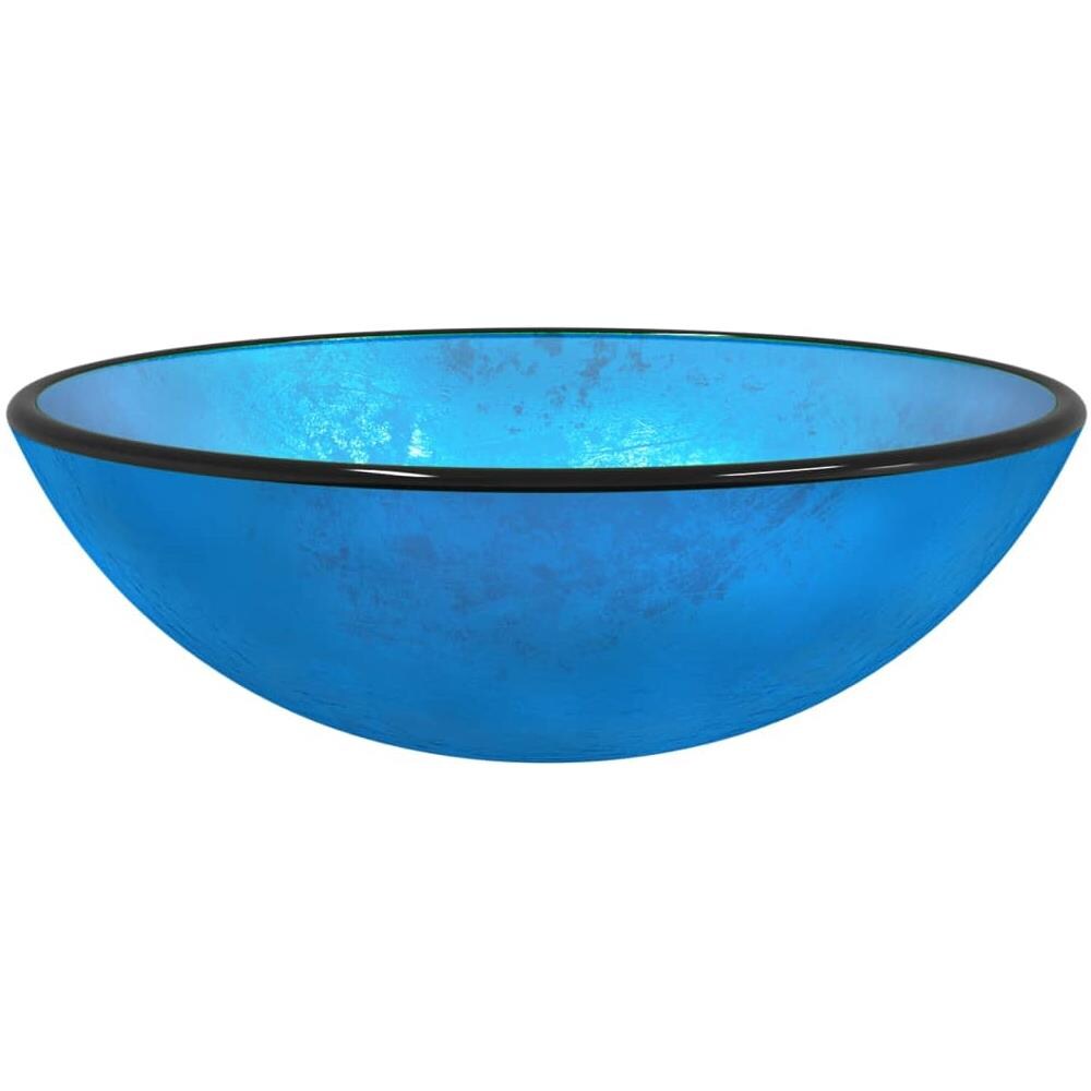 Lavandino In Vetro Temperato 42x14 Cm Blu - Foto 2