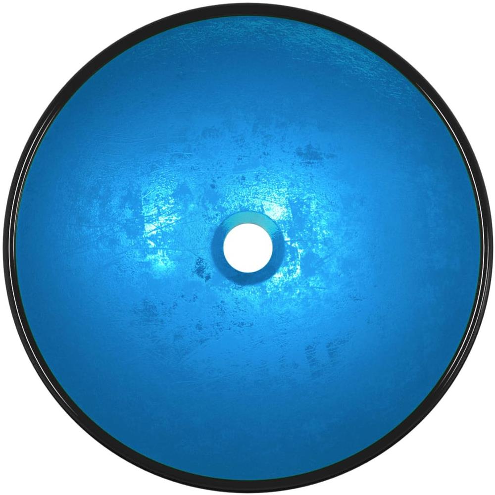 Lavandino In Vetro Temperato 42x14 Cm Blu - Foto 3