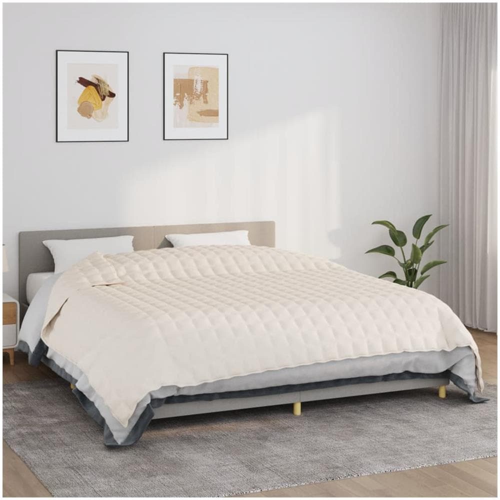 Coperta Ponderata Crema Chiaro 235x290 cm 15 kg Tessuto - Foto 1