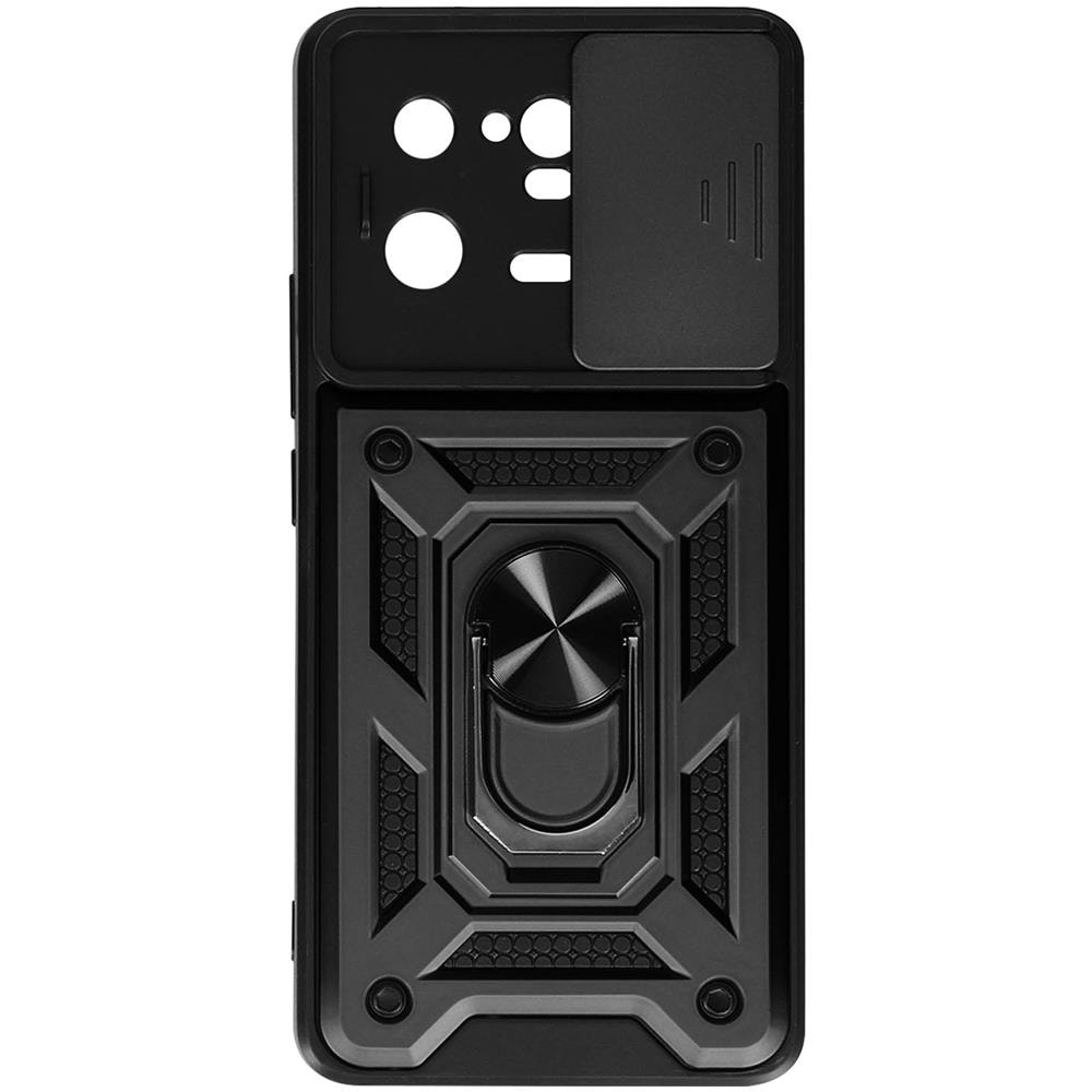 Cover Per Xiaomi 13 Pro Con Copri-fotocamera E Anello Di Supporto Nera - Foto 1