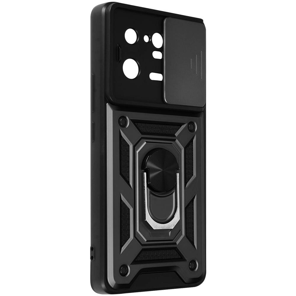 Cover Per Xiaomi 13 Pro Con Copri-fotocamera E Anello Di Supporto Nera - Foto 5
