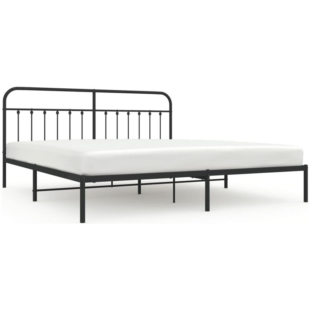 Giroletto Con Testiera In Metallo Nero 193x203 Cm - Foto 2