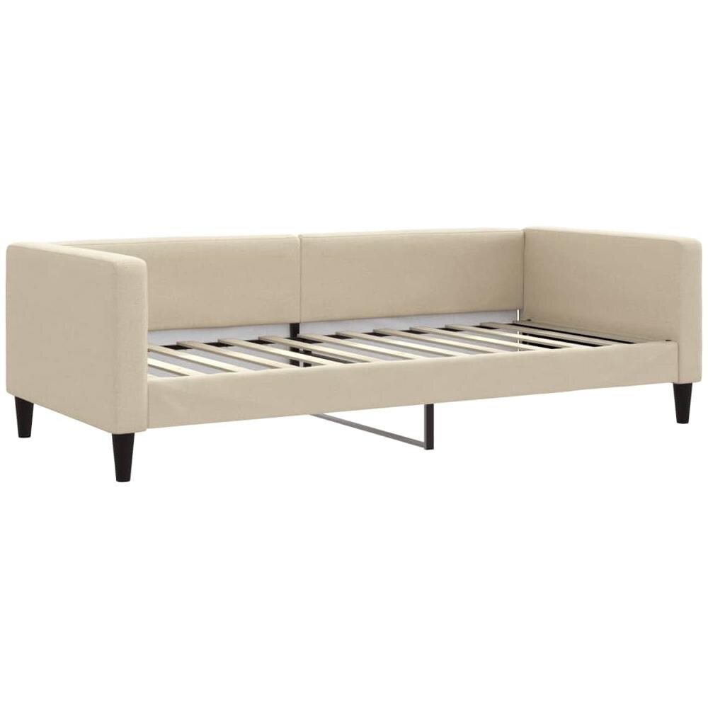 Letto Da Giorno Crema 90x200 Cm In Tessuto - Foto 1