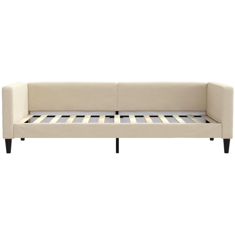 Letto Da Giorno Crema 90x200 Cm In Tessuto - Foto 2