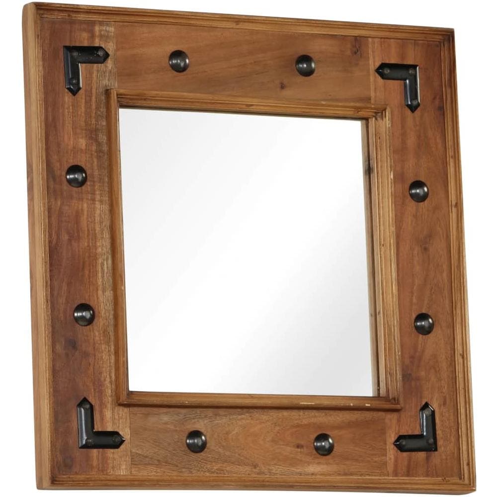 Specchio In Legno Massello Di Acacia 50x50 Cm - Foto 1