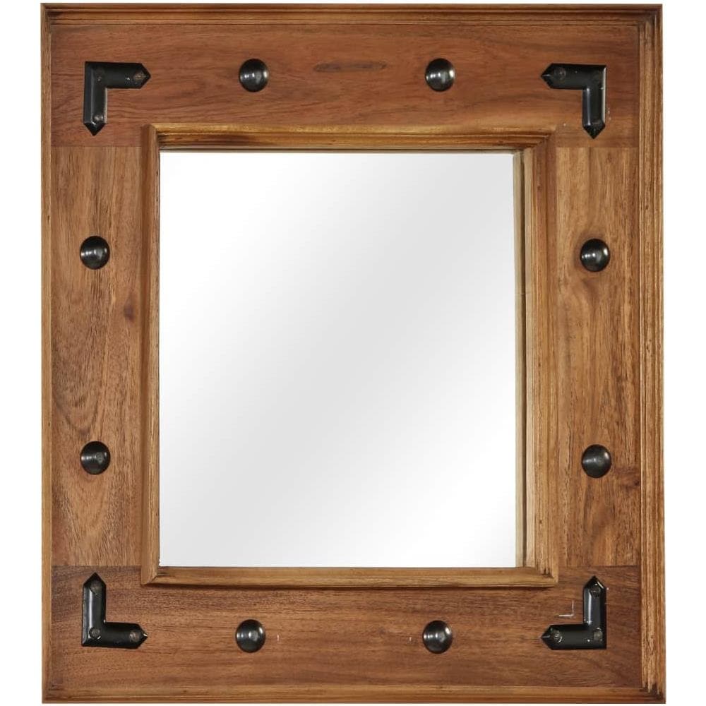 Specchio In Legno Massello Di Acacia 50x50 Cm - Foto 2