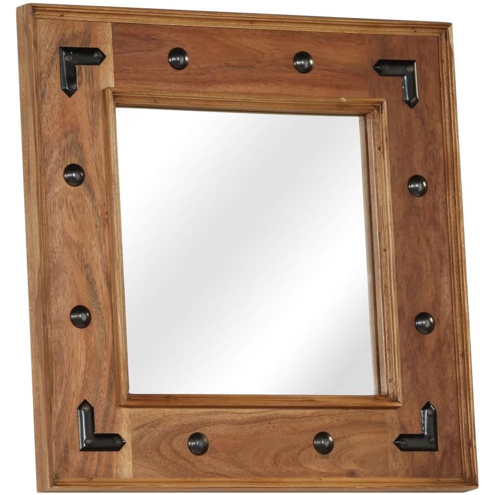 Specchio In Legno Massello Di Acacia 50x50 Cm - Foto 7