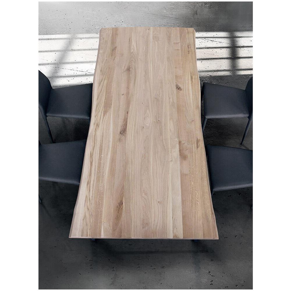 Gregory - Tavolo Da Pranzo Moderno In Acciaio E Legno Spessore 6 Cm - Foto 2